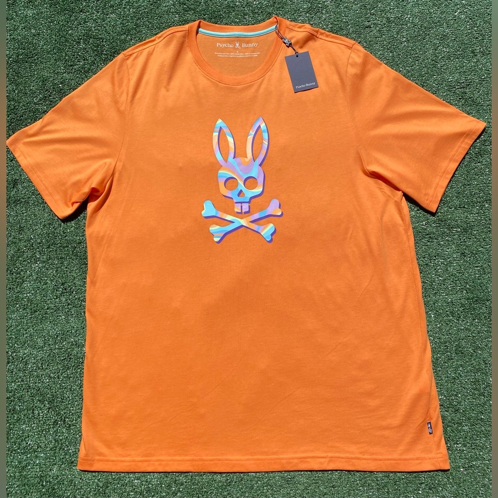 NEW Psycho Bunny Bloomington Tangerine Cotton T-shirt Mens Size 3XL